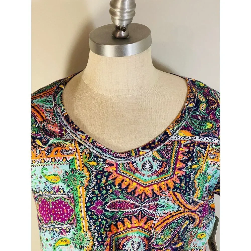 STUNNING! Ladies PATCH BATIK pullover top(90) - Picture 8 of 10